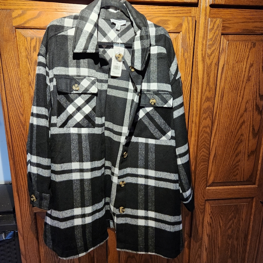 Womens  3x plaid long shacket